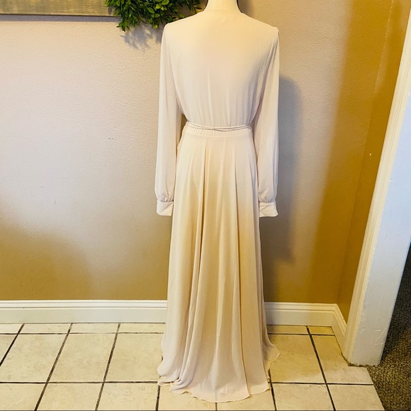 Lulus My Whole Heart Cream Long Sleeve Wrap Maxi Dress - Picture 12 of 15